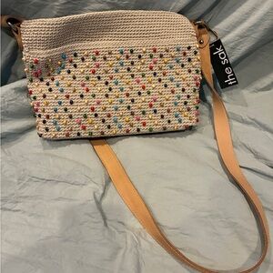 The Sak Cream Beaded Crossbody Bag